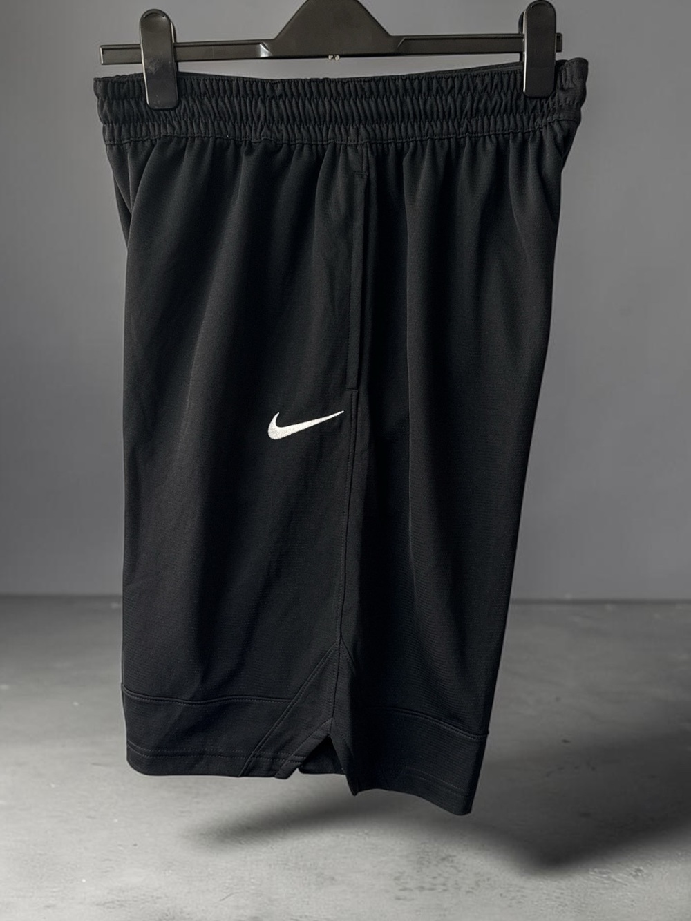 Nike Black Athletic Training Shorts with White Swoosh